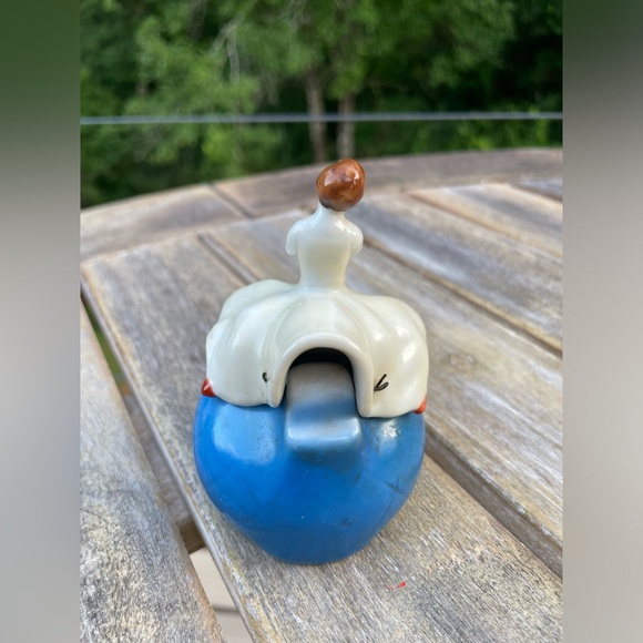 Vintage Art Deco 1920S Porcelain Half Doll, Mustard Jar, Naughty Flapper Girl - Picture 4 of 9